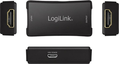 Përsëritës HDMI LogiLink HD0014, UHD 4K 60Hz, me USB për rrymë, i zi