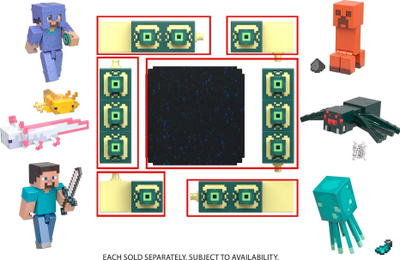 Figurë aksion Minecraft Glow Squid, 3.25", me aksesore, jeshile