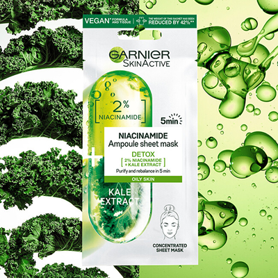 Maskë Garnier Skin Naturals Niacinamide & Cabbage 15 g