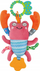 Плишана играчка за количка K's Kids Lobster, со клипса, со прстен за заби, шарена