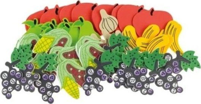 Stickerë shkumë Brewis Fruit and Vegetables, 51 copë, shumëngjyrshe