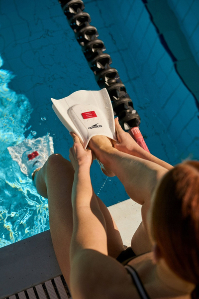 Перки за пливање Speedo DMC Elite, силиконски, професионални, бело-црвени