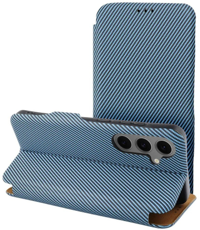 Futrollë folio me magnet për Samsung A35 5G, mbrojtje 360°, blu