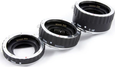 Set tuba makro MeiKe AF për Canon EOS, metal, me autofokus