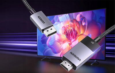 Кабел UGREEN DisplayPort во HDMI, 8K 60Hz, 4K 120Hz, 1m, црн