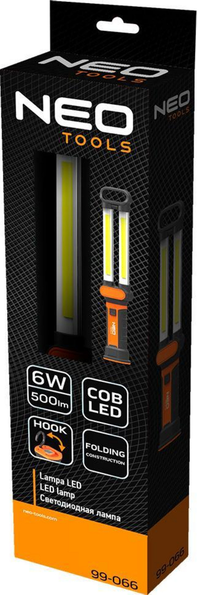 Lampë pune Neo Tools 99-066, LED COB 6W, 500 lm, portokalli me të zezë