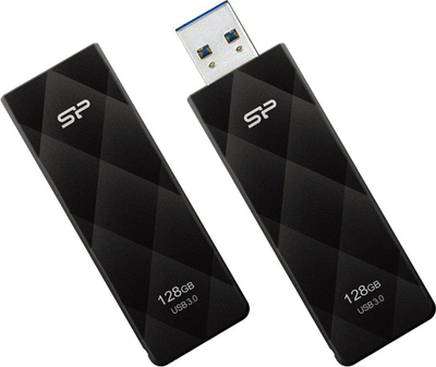 USB flash Silicon Power Blaze B20, 128GB, USB 2.0, e zezë
