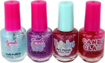 Set llak thonjsh Unicorn Pretty The Girl, 12 copë, me shkëlqim, shumëngjyrësh