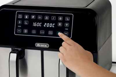 Fritezë me ajër Ariete 4624 Double, 8L, 1700W, e zezë argjendi