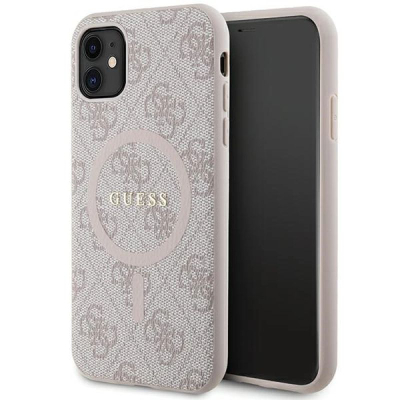 Futrollë Guess 4G Leather MagSafe GUHMN61G4GFRP për iPhone 11 / XR, rozë