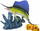Декоративна фигура Coral Fish, меч-риба, флексибилен материјал, повеќебојна