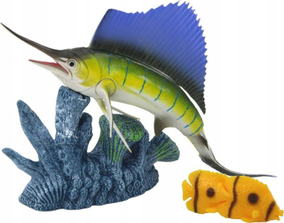 Декоративна фигура Coral Fish, меч-риба, флексибилен материјал, повеќебојна