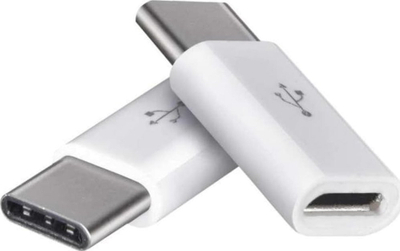 Адаптер USB C во Micro USB Emos, сет 2 парчиња, USB 2.0, бел