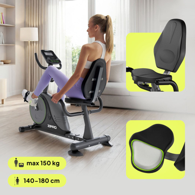 Biçikletë stërvitore magnetike Zipro Easy, 8 nivele rezistence, ekran LCD, e zezë