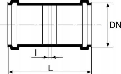Внатрешна дренажна цевка Magnaplast PPHT Double Socket D32, две муфни