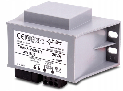Transformator Ropam TRA-30VA 16.5V, 30VA, për montim në shinë DIN, ngjyrë gri