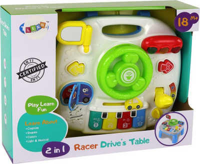 Tavolinë interaktive edukative Leantoys 2in1 me timon, me drita dhe tinguj, shumëngjyrëshe