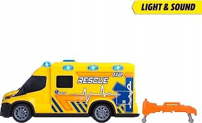 Autoambulancë lodër Simba SOS Iveco, 18cm, me drita dhe zëra, e bardhë