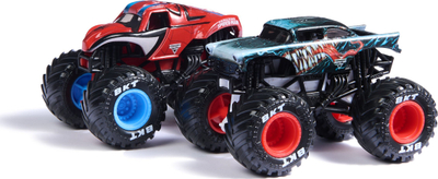 Set lodrash Monster Jam Marvel Venom kundër Spider-Man, kamionçina die-cast, shkallë 1:64, shumëngjyrësh