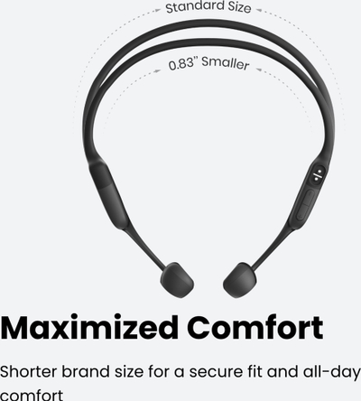 Спортски слушалки со вратна лента Shokz OpenRun Mini, безжични, Bluetooth, црни
