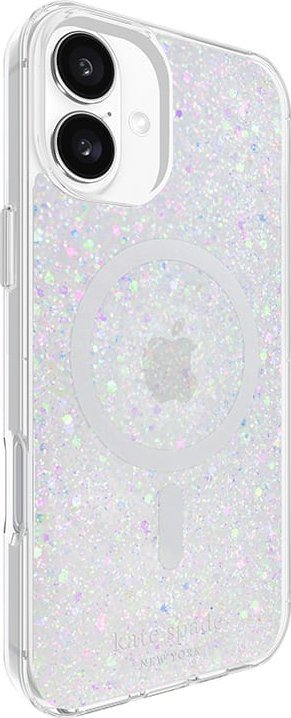 Mbrojtëse telefoni Kate Spade New York Chunky Glitter MagSafe, për iPhone 16 Plus, transparente me shkëlqim