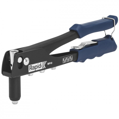 Vegël për nitim Rapid RP10 5000376, dorezë ergonomike, set me 4 lloje nitash, blu