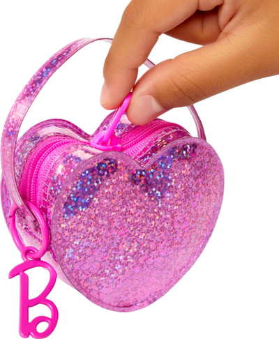 Set aksesorësh Barbie Premium Fashion Pack, 4 sete, me çantë me shkëlqim, rozë shumëngjyrëshe