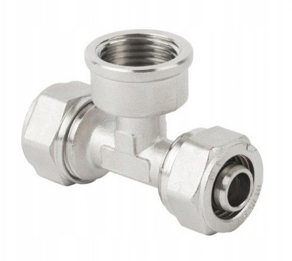 Nyje tee Pex-gw-pex, kompresion 20x3/4"x20, bronz i nikluar