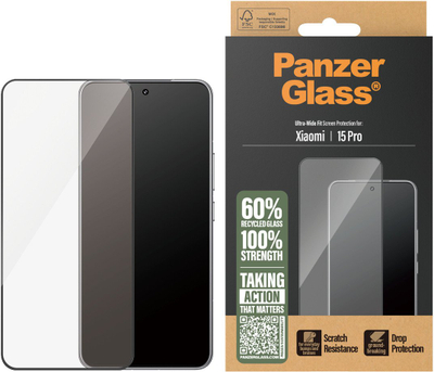 Xham mbrojtës PanzerGlas për Xiaomi 15 Pro, 9H, transparent
