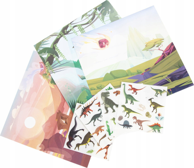 Set kreativ Derform Dinosaur Transfers, fleta me transfera, shkop druri, shumëngjyrësh