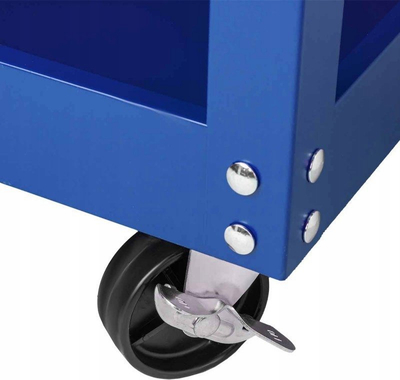 Karioçe pune Forsage Workshop Tool Trolley, me 3 rafte, çelik, e kuqe