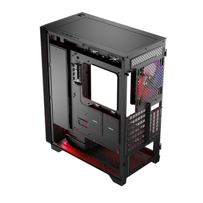 Kuti PC Black Case Mistral ARGB Flow, MIDI tower, USB 3.0 x2, e zezë
