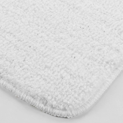 Tapet banjo Metropolis Microfiber, 45x75 cm, me fije metalike, i bardhë