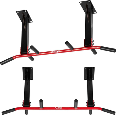 Shufër tërheqjesh tavani Neo-Sport NS-317, çelik i përforcuar, deri 90kg, e kuqe