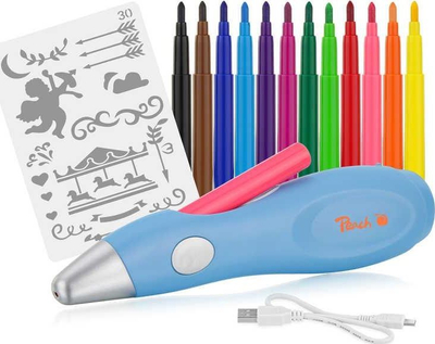 Stilolaps elektrik pikturimi Peach Airbrush, me airbrush, i rikarikueshëm me USB, rozë