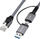 Kabllo rrjeti Microconnect CAT6, RJ45 në USB A dhe USB C, 2m