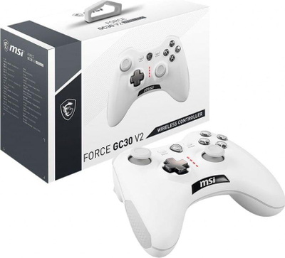 Kontroller MSI Force GC30 V2 White, wireless / me kabllo, i bardhë