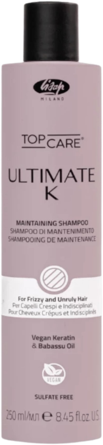 Shampo flokësh Lisap Ultimate K, për kujdes, 250 ml, për flokë të padisiplinuar