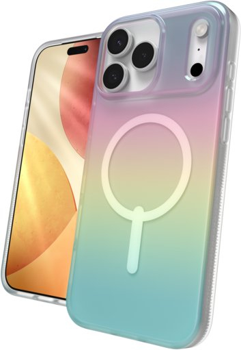 Mbështjellës telefoni ZAGG Milan Snap për iPhone 17 Pro Max, rezistent ndaj rënieve 4m, kompatibil me MagSafe, shumëngjyrësh iridescent
