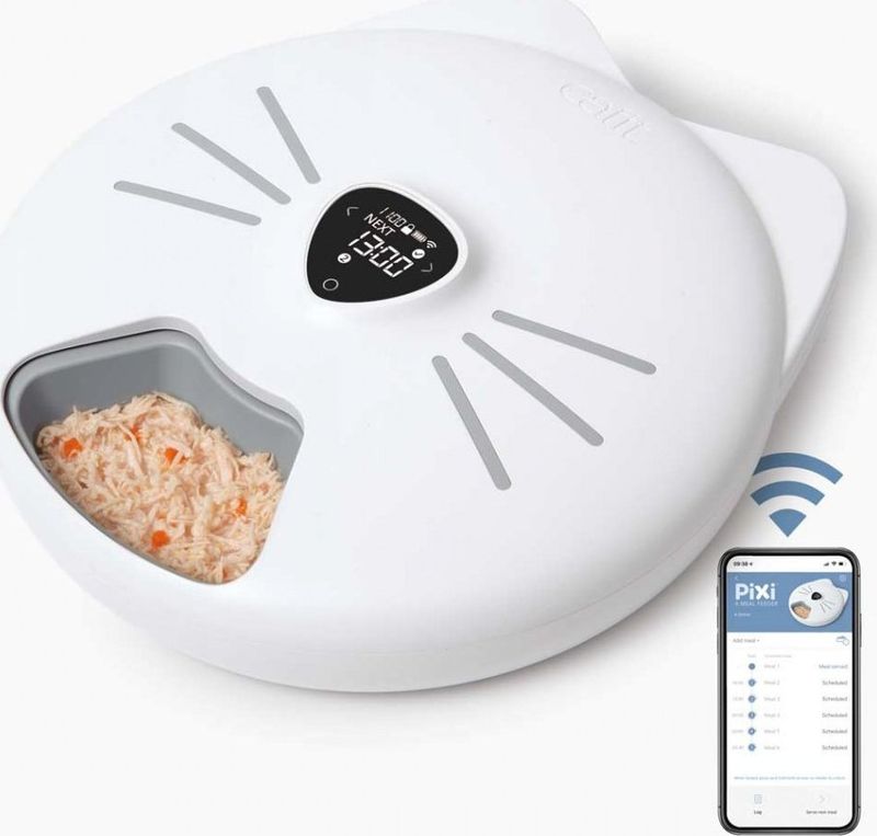 Ushqyes automatik për mace Catit Pixi Smart 6 Meal, 6 vakte, kontroll me aplikacion, i bardhë