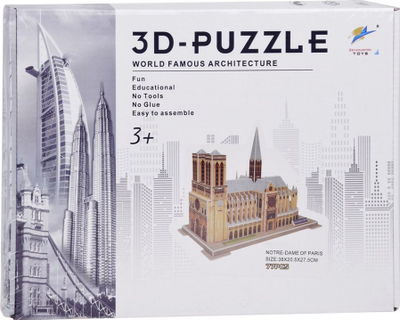 Puzzle 3D Notre-Dame Cathedral ZA5402, 77 pjesë, Paris, shumëngjyrësh