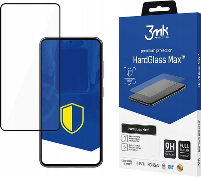 Stiker ekrani 3MK HardGlass Max për Samsung Galaxy S24 Plus, xham i temperuar 9H, mbulim i plotë, i zi