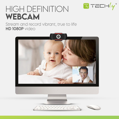 Webkamera Techly I-WEBCAM-60T, Full HD 1080p, USB 2.0, e zezë