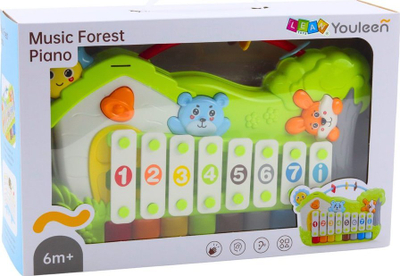 Lodër muzikore Forest, piano dhe ksilofon, 5 kartela melodish, shumëngjyrëshe