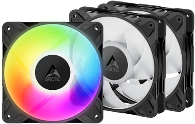 Arctic P12 Pro A-RGB 120 mm PWM Вентилатор, 3 Пакети, Црн