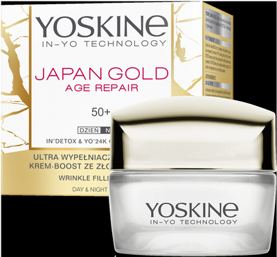Крем за лице Yoskine Japan Gold, против брчки, 50+, за ден и ноќ