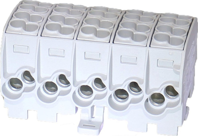 Bllok shpërndarës Simet SCB 25-5X, përçues Al Cu, SIMBLOCK, gri