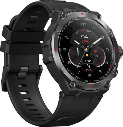 Ora e zgjuar Zeblaze Stratos 2, 1.3\" AMOLED, GPS, e zezë