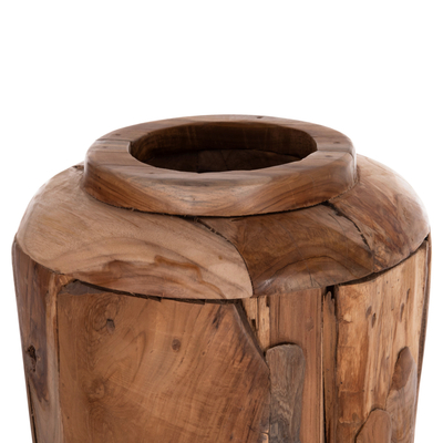 Vazo dekorative dyshemeje ZEMLI HM18299, dru teak i ricikluar, 43x152cm, ngjyrë natyrale