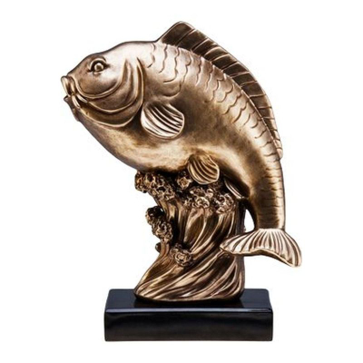 Figurinë trofe Tryumf Cast RFST2095/BR, 29.5cm, peshk, metalike me bazë të zezë